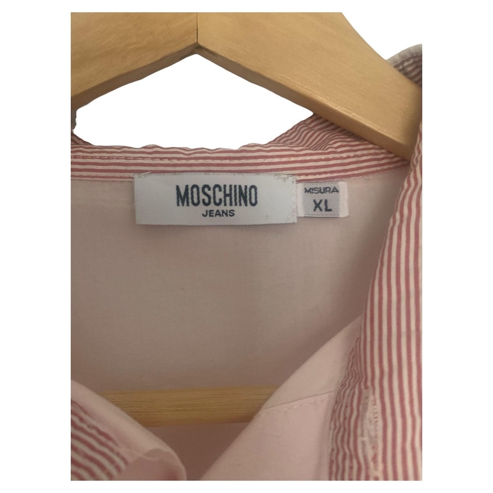 Moschino Jeans Shirt Mens XL Pink Excellent Hallucination Generation Graphic - Picture 4 of 4